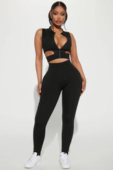 Health First Zip Up Top - Black Fashion Nova